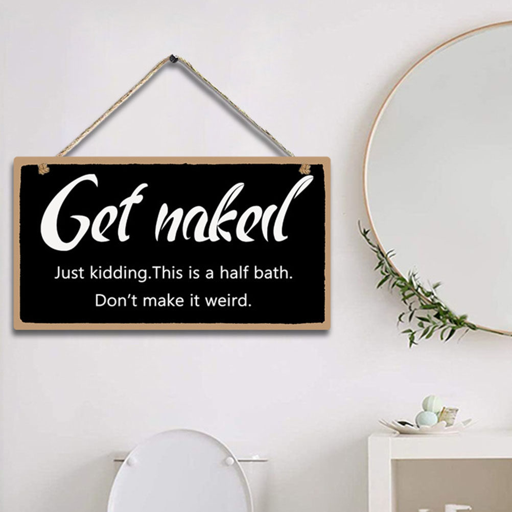 Home Bathroom Sign - 1Pcs Wooden Bathroom Wall Sign American