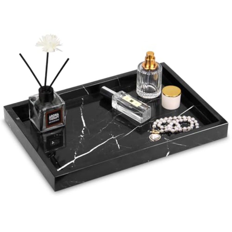 Home Bathroom - Marble Bathroom Vanity Tray, Natural Luxury