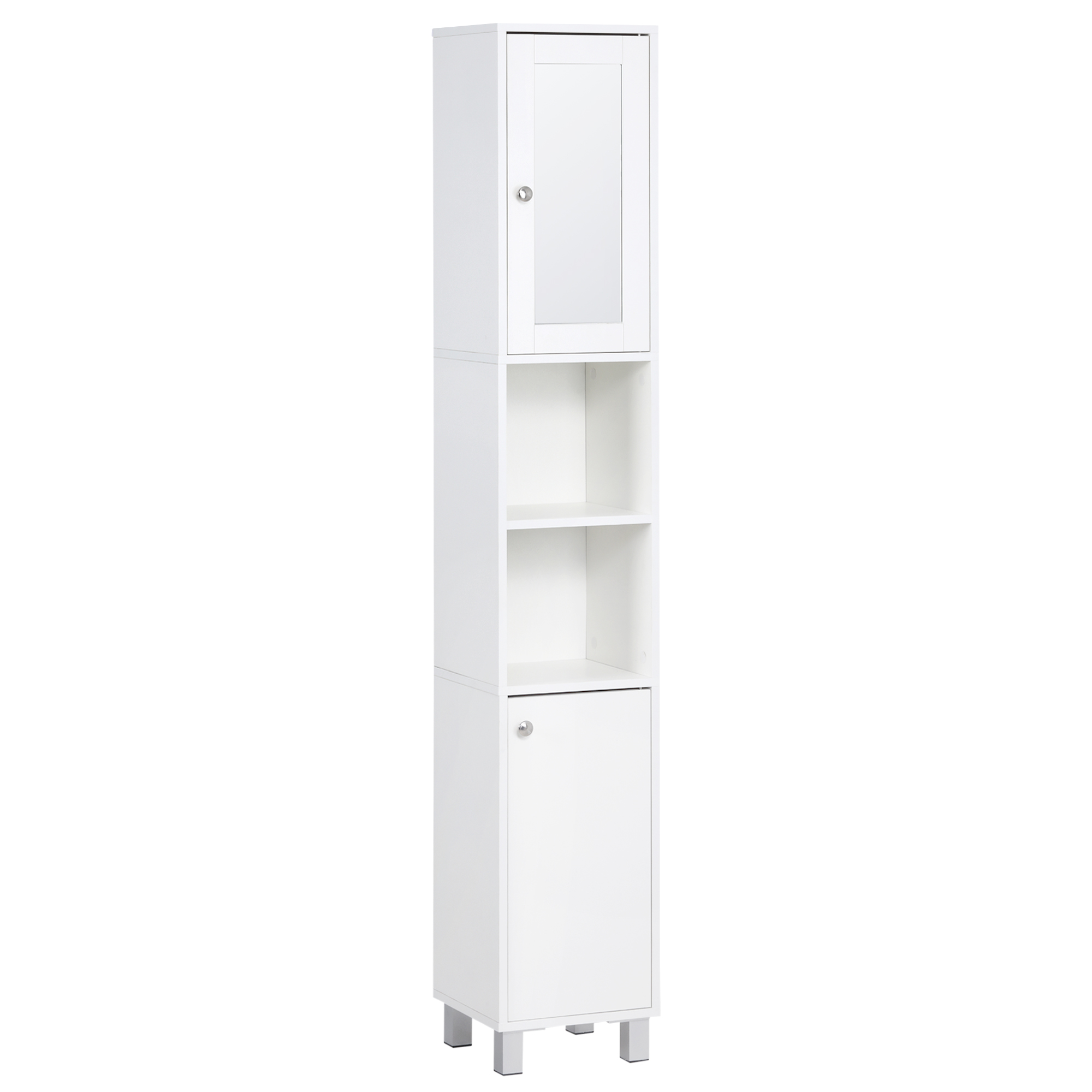 Home Bathroom Furniture - Kleankin Tall Bathroom Storage Cabinet with