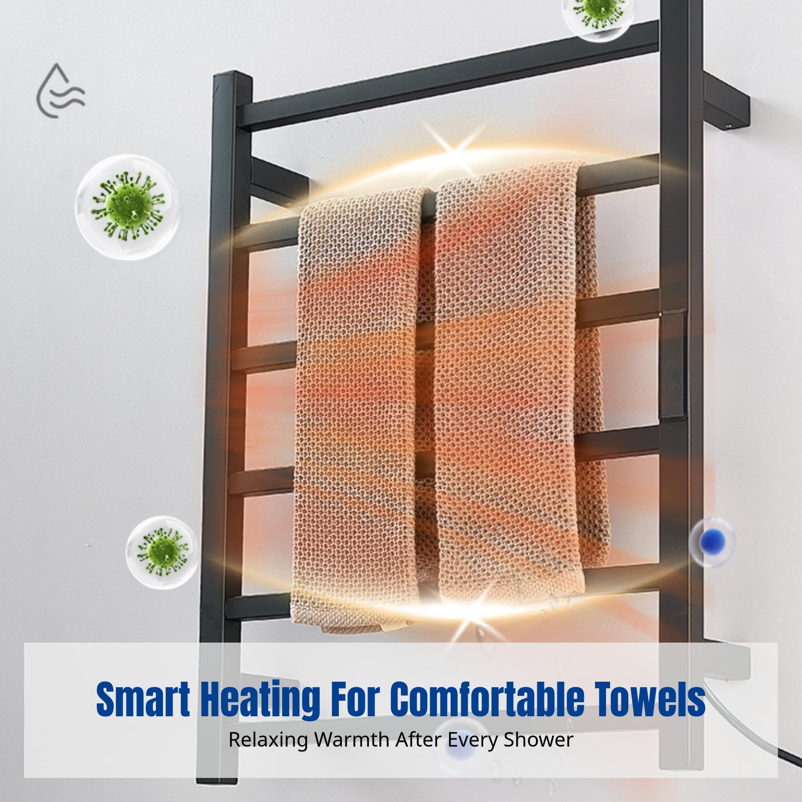 Home Bathroom - Smart Electric Towel Rack, Heated Towel