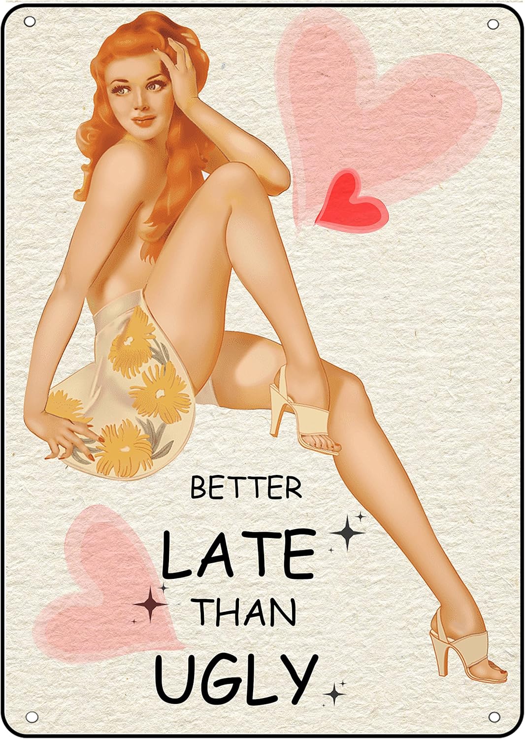 Home Bathroom Sign - Bathroom Home Pin Up Girl Metal