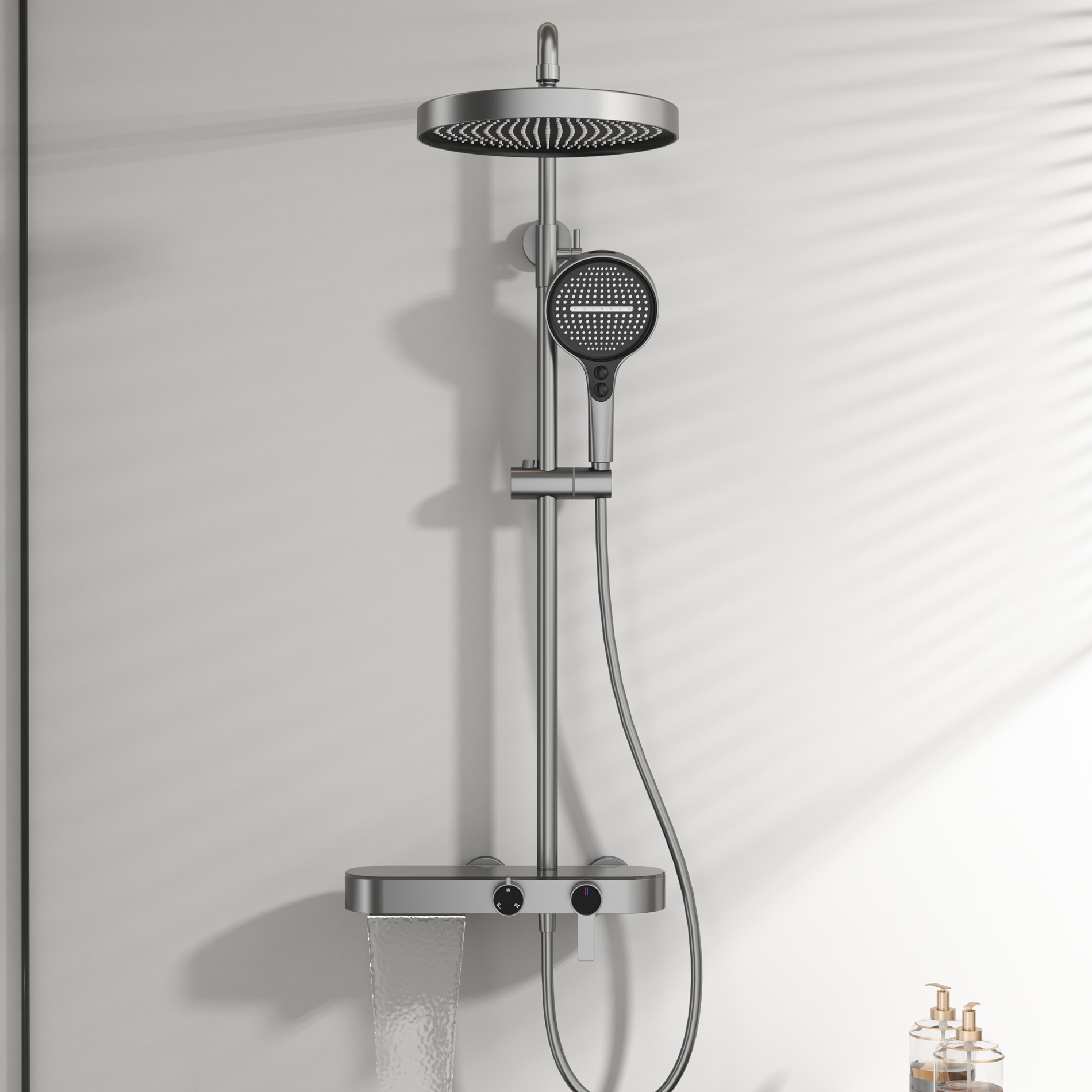 Home Bathroom - Gunmetal Gray Shower Set For Home