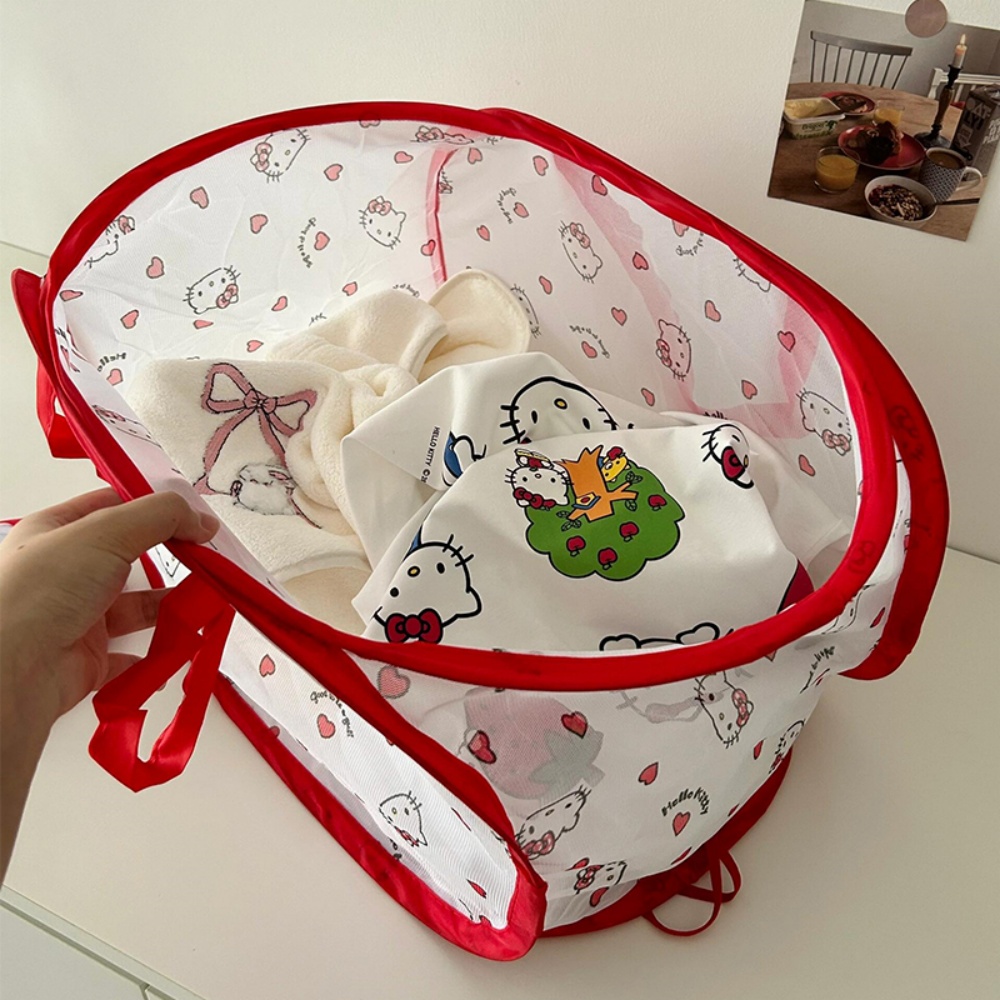 Home Bathroom Organizer - Collapsible Hello Kitty Laundry Basket Foldable