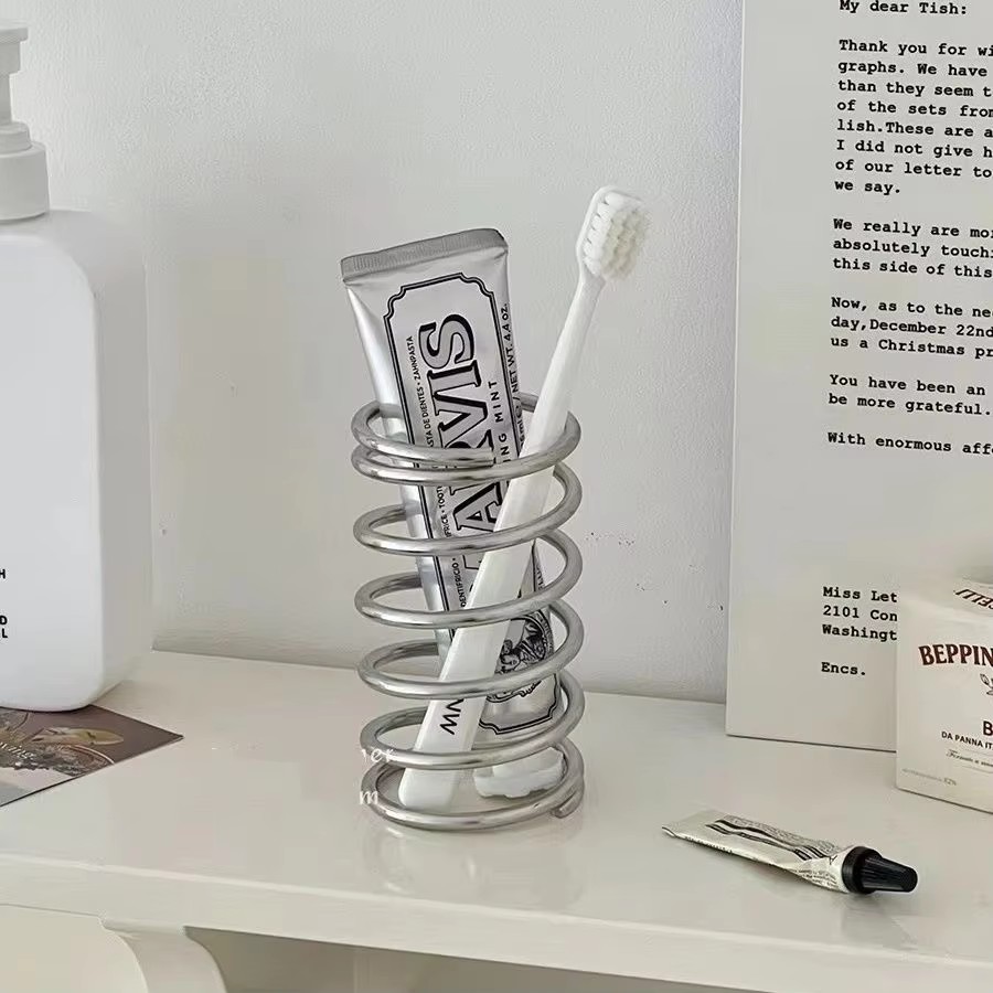 Home Bathroom Gadgets - Stainless Steel Toothbrush Holder Metal Bathroom