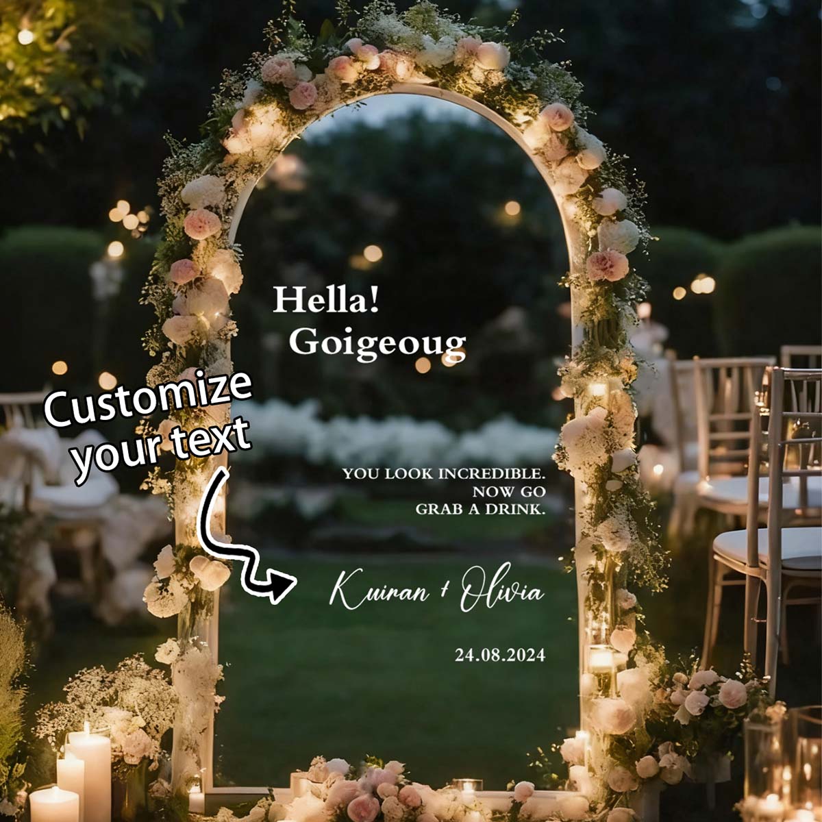 Home Bathroom Furniture - Custom Welcome Mirror Stickers, Party Welcome