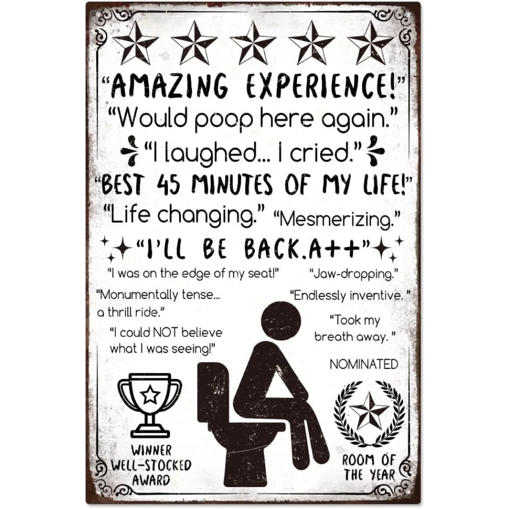 Home Bathroom Sign - Funny Bathroom Metal Tin Sign for