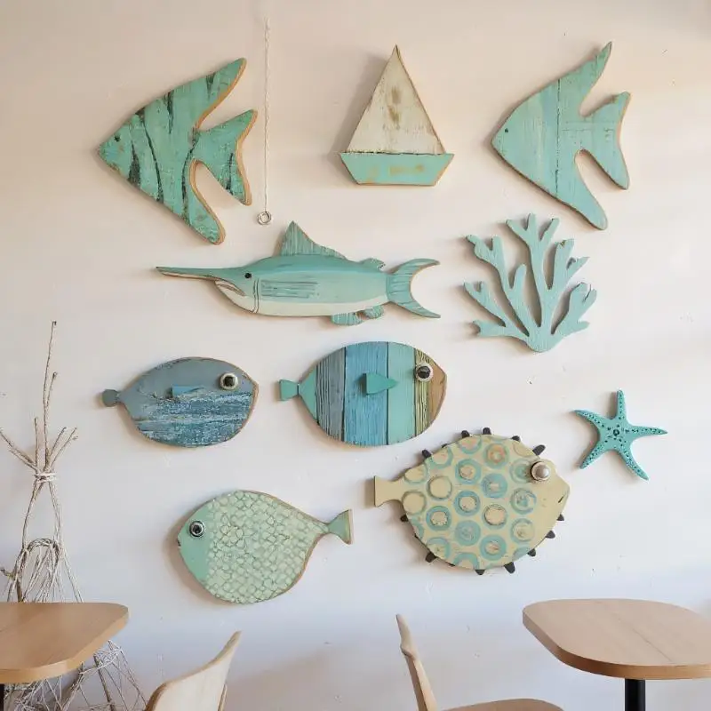 10pcs/set Fish Wall Decor Wood – Jet Home Bathroom recenzja i cena