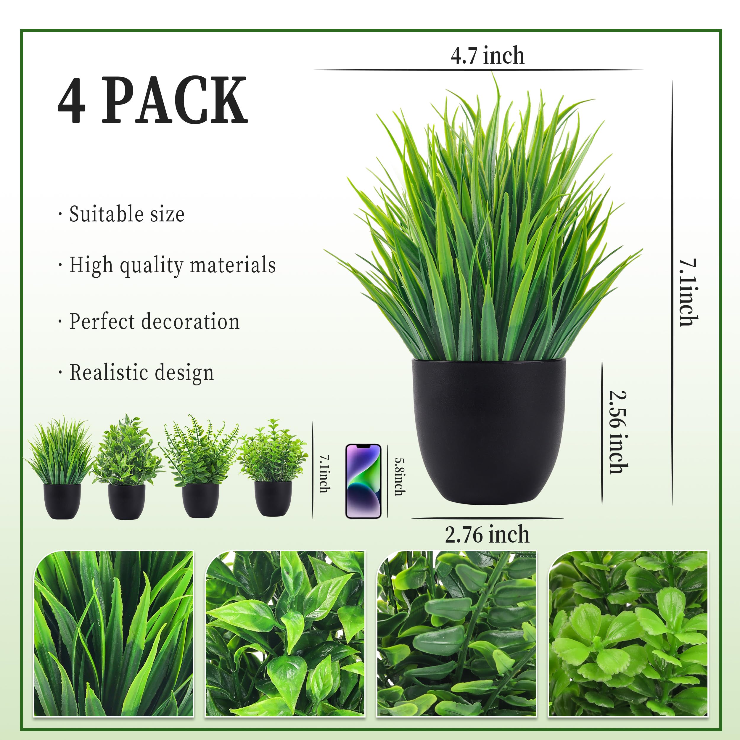 4 Packs Fake Plants Artificial – Home Bathroom Gadgets recenzja i cena