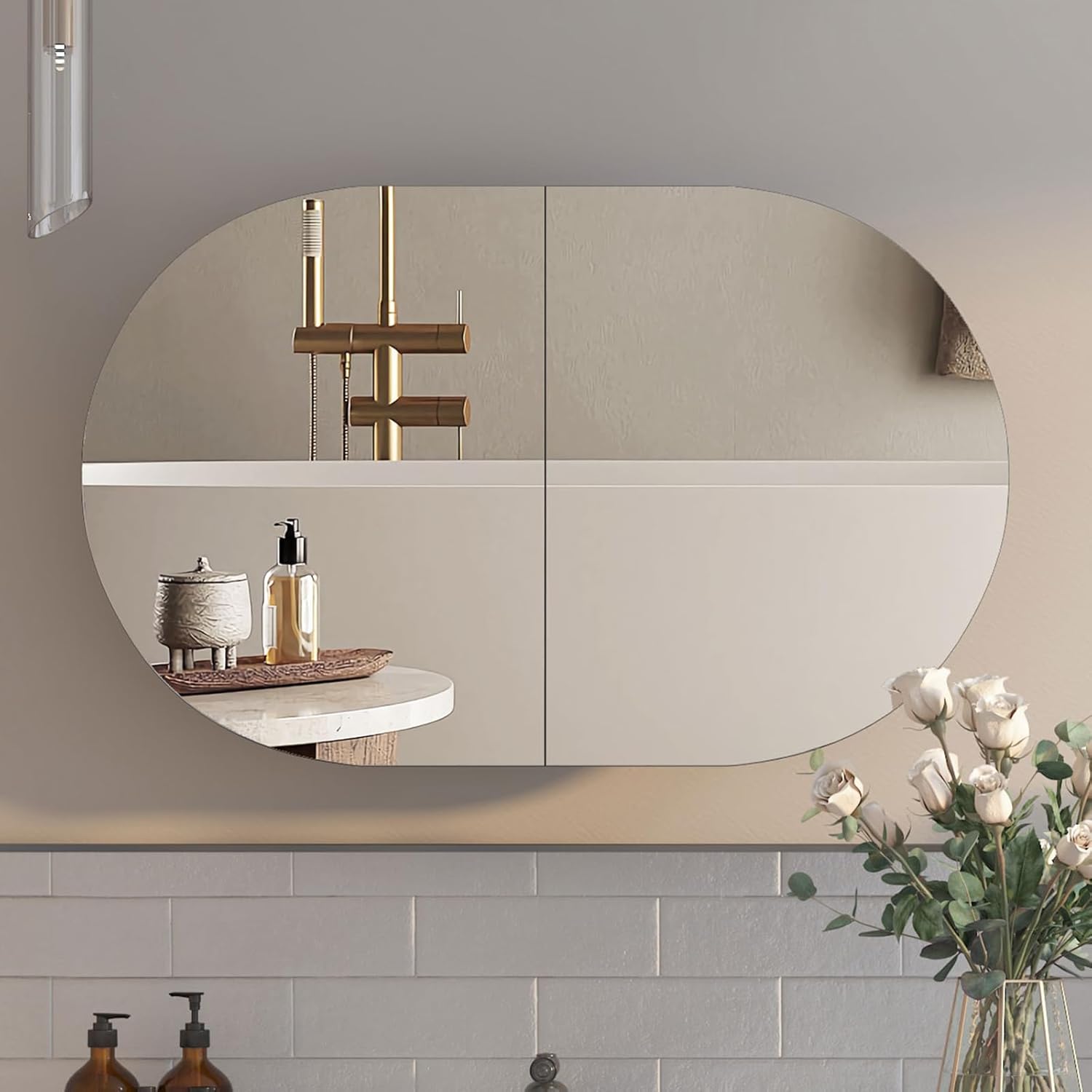 Oval Medicine Cabinet with Mir – Home Bathroom Furniture recenzja i cena