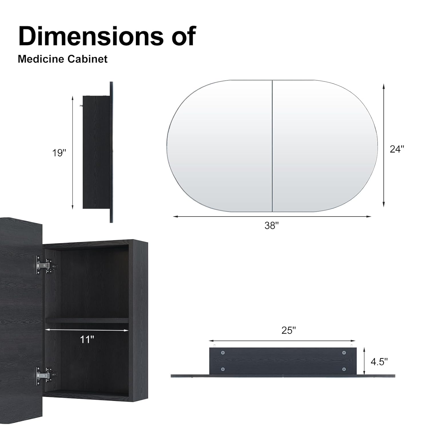 Oval Medicine Cabinet with Mir – Home Bathroom Furniture recenzja i cena