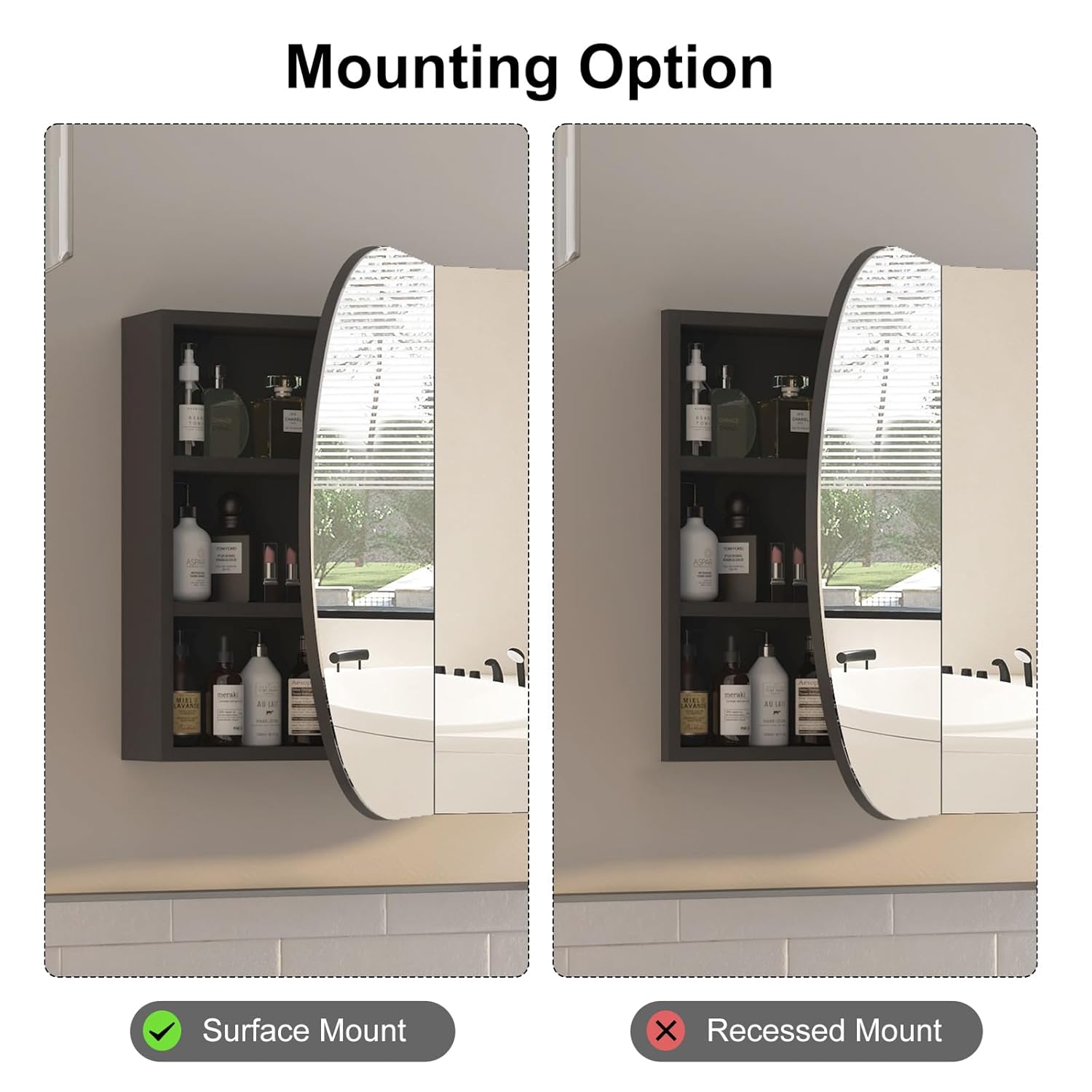 Oval Medicine Cabinet with Mir – Home Bathroom Furniture recenzja i cena