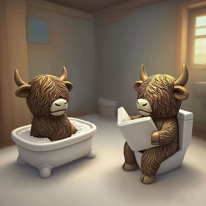 Cute Scottish Highland Cow Res – Jet Home Bathroom recenzja i cena