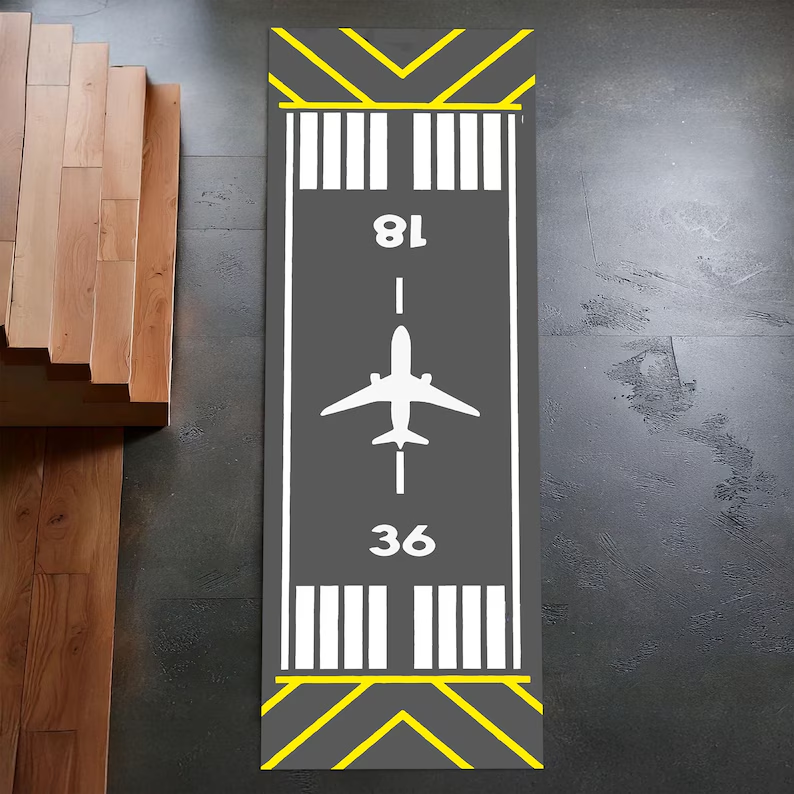 Gray Runway Airplane Rug Pilot – Jet Home Bathroom recenzja i cena