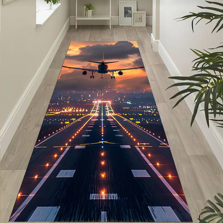 Gray Runway Airplane Rug Pilot – Jet Home Bathroom recenzja i cena