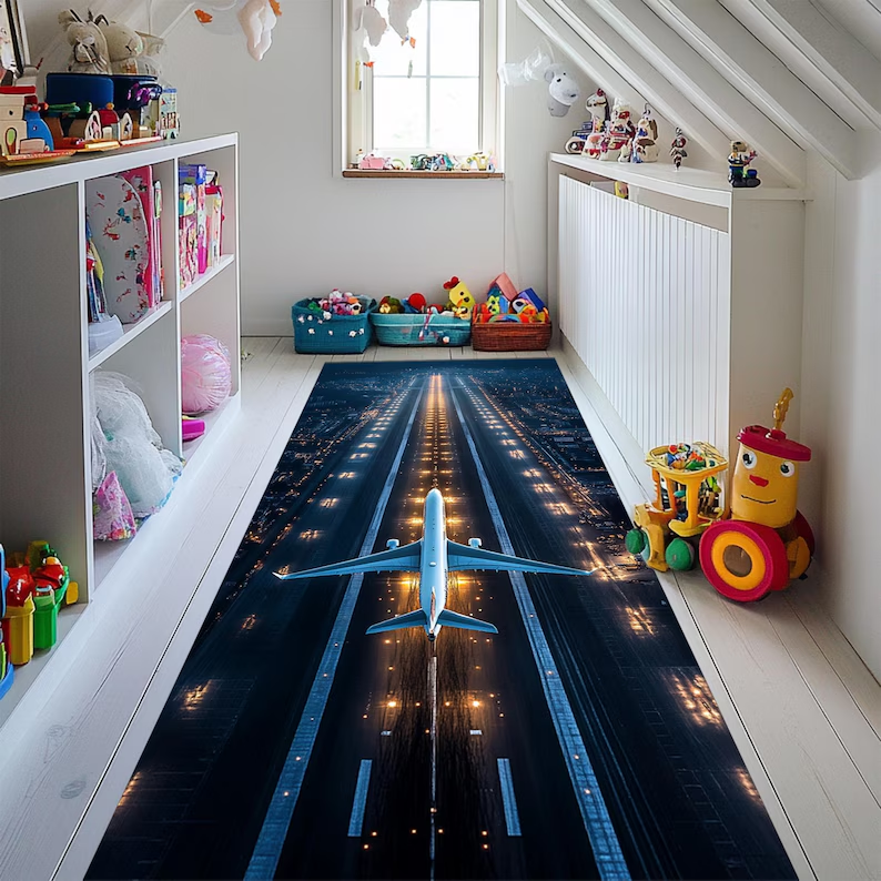 Gray Runway Airplane Rug Pilot – Jet Home Bathroom recenzja i cena