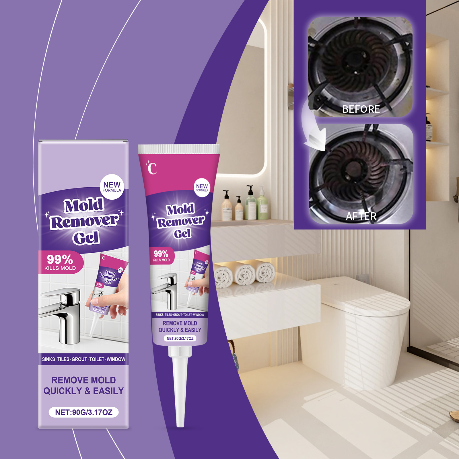 Anti-Mold Remover Gel Fast Act – Home Bathroom Cleaning Solution recenzja i cena