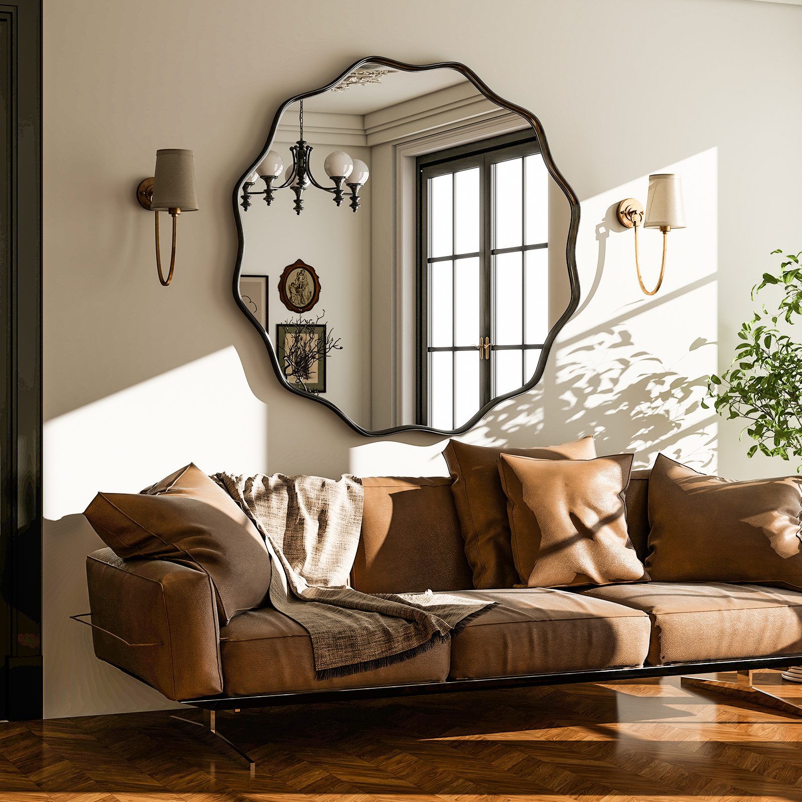 Wavy Round Bathroom Mirror Dec – Home Bathroom Furniture recenzja i cena