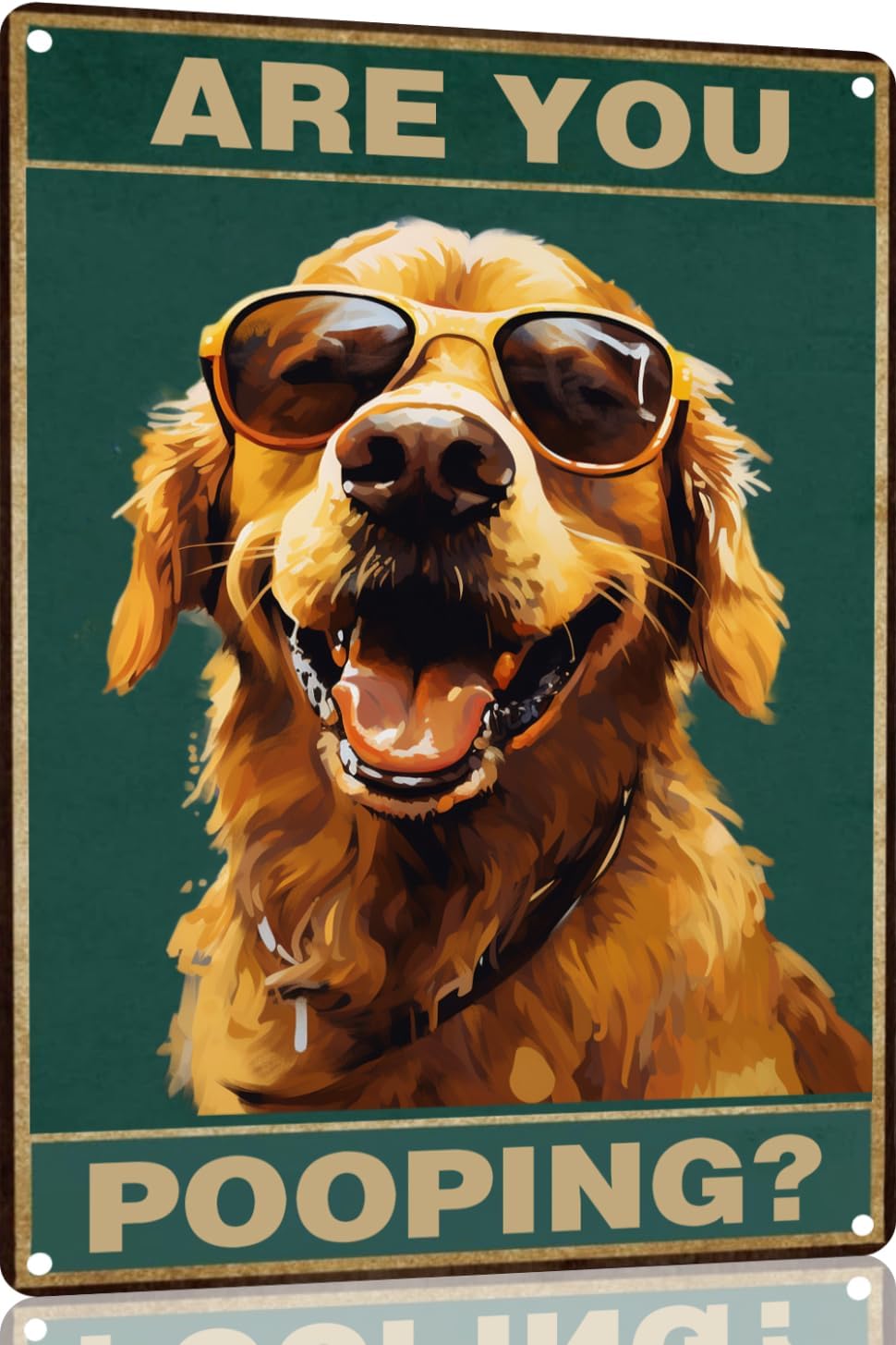 Metal Sign Golden Retriever Ar – Home Bathroom Sign recenzja i cena