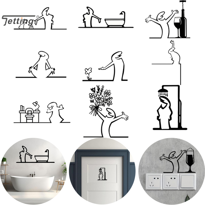 Black Shower Figure Wall Decor – Jet Home Bathroom recenzja i cena