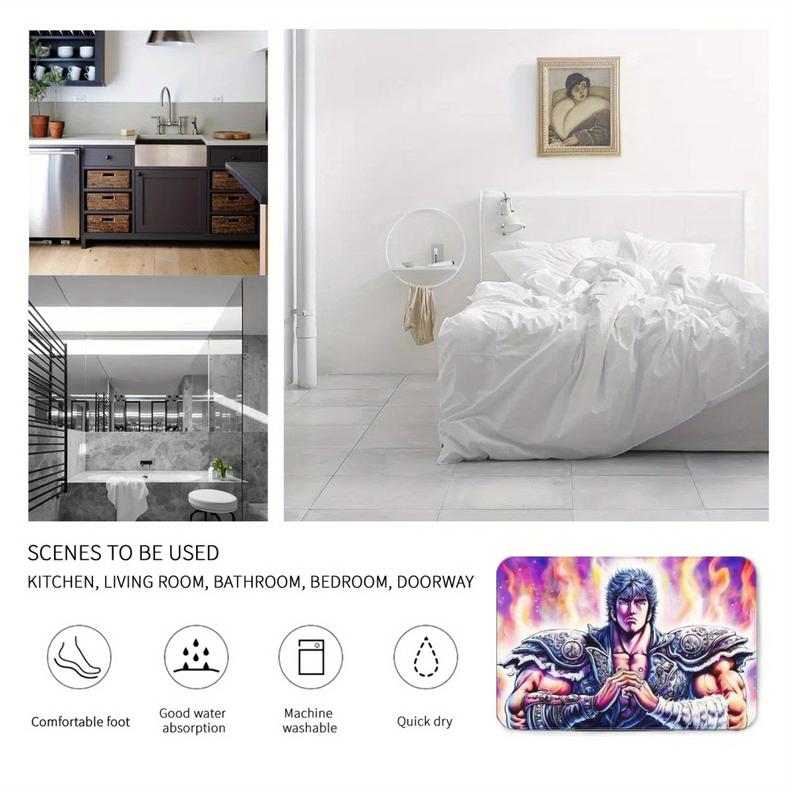 Hokuto No Ken Modern Flannel F – Home Bathroom Dimensions recenzja i cena