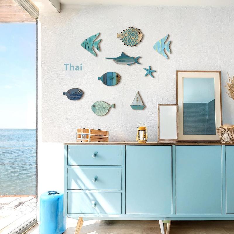 10pcs/set Fish Wall Decor Wood – Jet Home Bathroom recenzja i cena