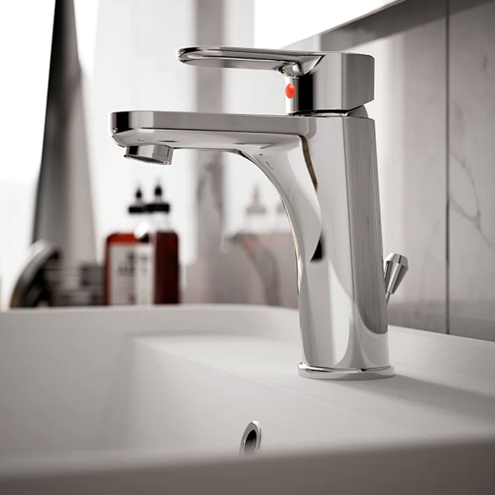 Red Blue Faucet Labels Faucet  – Home Bathroom Dimensions recenzja i cena