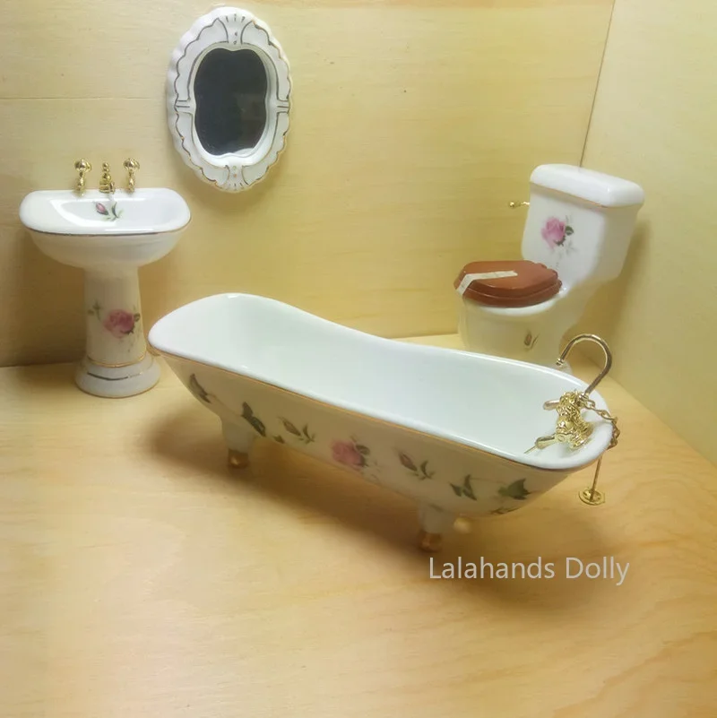 4pcs/set Dollhouse Mini Creati – Home Bathroom Furniture recenzja i cena