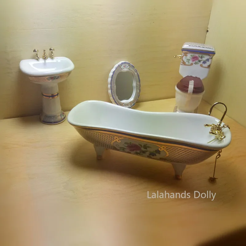 4pcs/set Dollhouse Mini Creati – Home Bathroom Furniture recenzja i cena