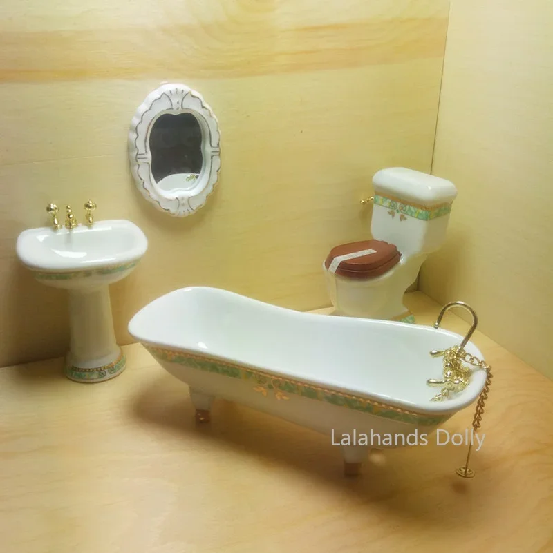 4pcs/set Dollhouse Mini Creati – Home Bathroom Furniture recenzja i cena