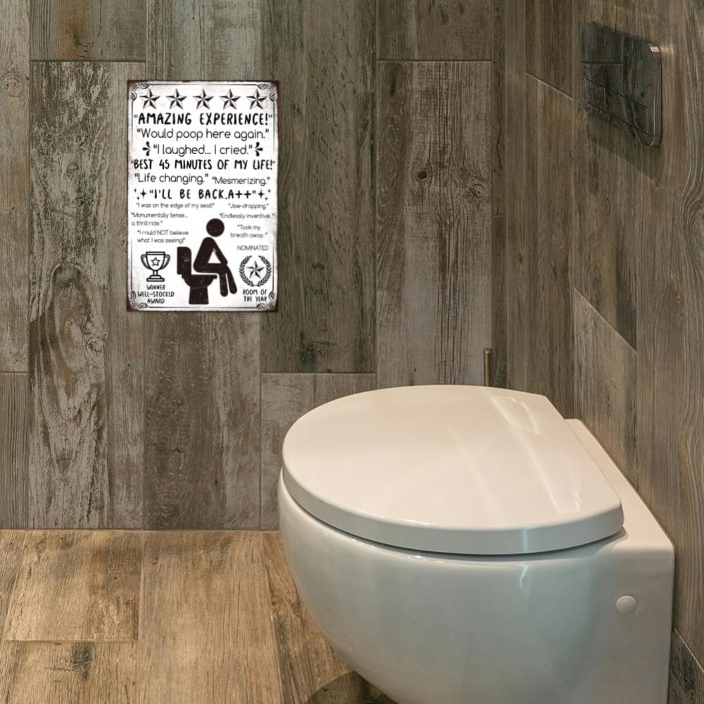 Funny Bathroom Metal Tin Sign  – Home Bathroom Sign recenzja i cena