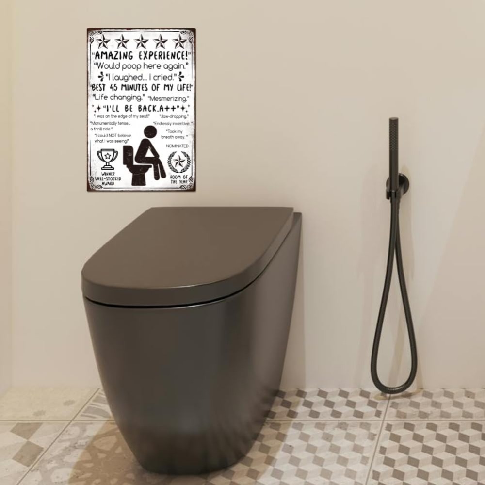 Funny Bathroom Metal Tin Sign  – Home Bathroom Sign recenzja i cena