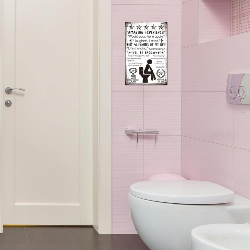 Funny Bathroom Metal Tin Sign  – Home Bathroom Sign recenzja i cena